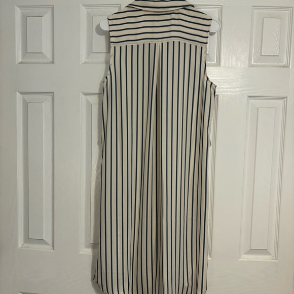 L'Academie Striped Button Down Sleeveless Shirt Dress - Picture 2 of 8